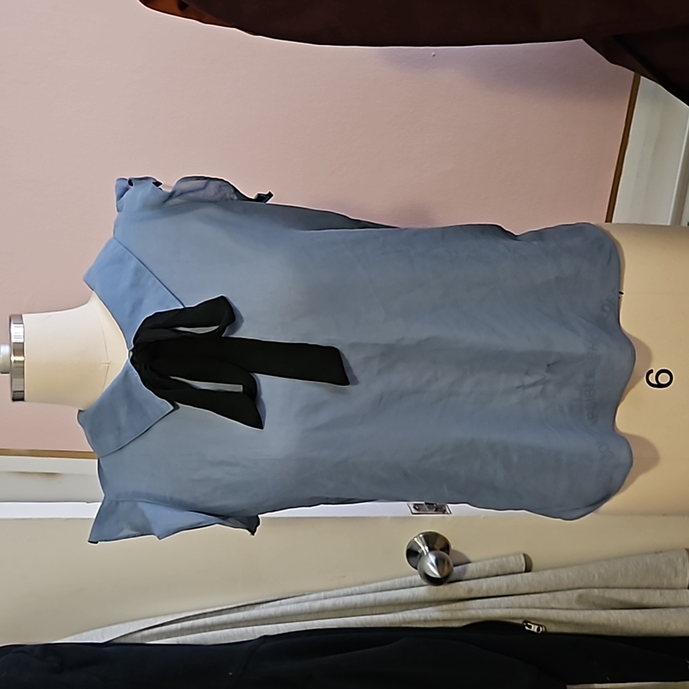 Dusty blue Vintage top with Bow